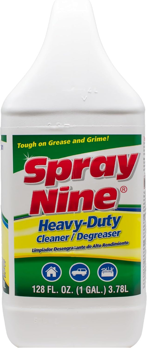 Spray Nine 26801 Heavy Duty Cleaner, Degreaser & Disinfectant for Home, Yard Equipment, Automotive & More - Refill for Spray Bottle 1 Gallon (Pack