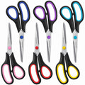 6PCS 8" Scissors,Sharp Stainless Steel All Purpose for Office School Crafts Black 6