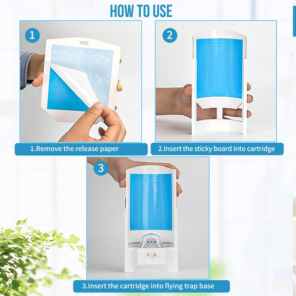 Trap Refills, Flying Insect Trap Refill Kit NO Device - 4 Pcs Glue Cards, Each Glue Card Lasts up to 65-Day or until Full Flying Insect Trap (4 X