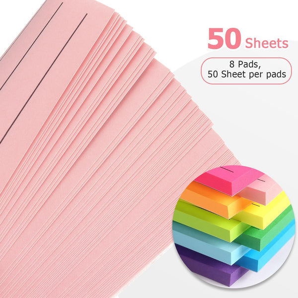 Eastern Wolf 9 Pads to Do Lined Sticky Notes, 9 Bright Multi Colors Self-Stick Note Pads, 3x4 Inch with Line Adhesive Memo Sticky Notes Notepad,
