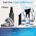 Purity Eyeglass Lens Cleaner Kit - 2 x 8oz and 1 x 2oz Lens Cleaner Spray Bottle + 2 Microfiber Cleaning Cloths - Safe for All Lenses (AR Coated