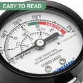 MEASUREMAN Stainless Steel Pressure Cooker Gauge, Pressure Canner Gauge, Steam Pressure Gauge, 2" Dial, Lower Mount, Including Hexagon Gasket and