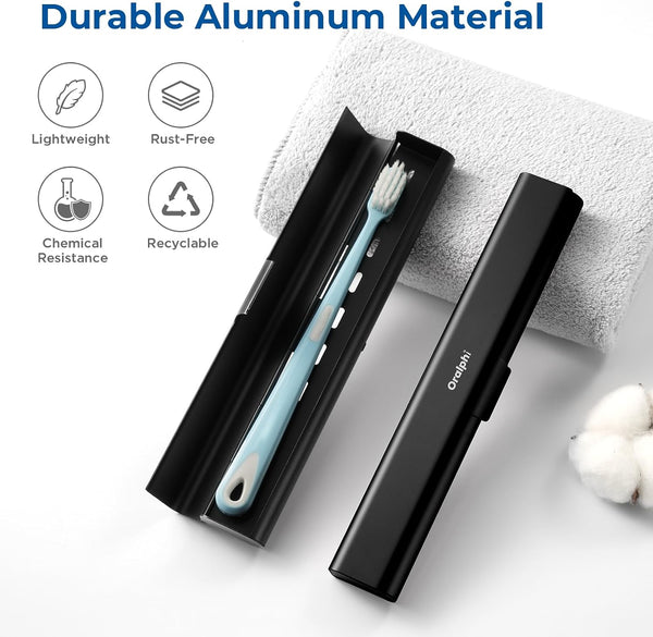 Aluminum Toothbrush Travel Case, Portable Travel Toothbrush Holder, Durable Manual Toothbrush Box Container for Traveling, Bathroom, Camping,