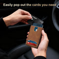 Furid Card Wallet for Men Slim: Smart Wallet - Rfid Minimalist Front Pocket with ID Window Pop up Wallet Gift for Male