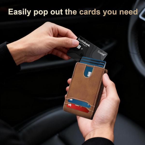 Furid Card Wallet for Men Slim: Smart Wallet - Rfid Minimalist Front Pocket with ID Window Pop up Wallet Gift for Male
