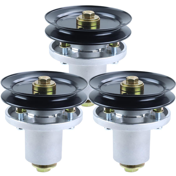 3 Pack 607418 Spindle Assembly with 604664 Pulley Replaces Hustler 607418 Spindle 607418, 601804 Hustler 601804 Spindle Assembly, Hustler Raptor