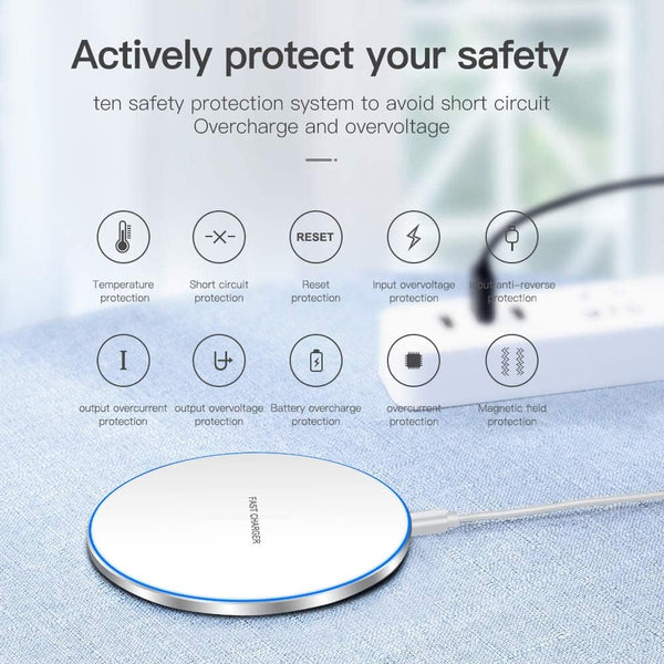 20W Fast Wireless Charger Pad,Wireless Phone Charging Station Compatible with Iphone 16/15/14/13/12/11/Se/X/Airpods,Fast Charge for Samsung Galaxy