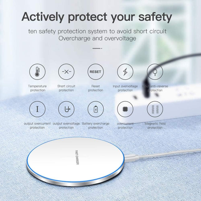 20W Fast Wireless Charger Pad,Wireless Phone Charging Station Compatible with Iphone 16/15/14/13/12/11/Se/X/Airpods,Fast