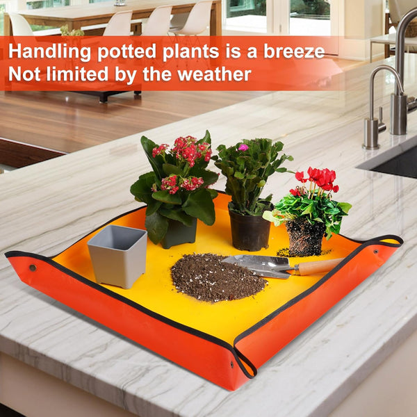 Repotting Mat for Indoor Plant Transplanting and Potting Soil Mess Control Portable Succulent Planting Potting Tray Gardening Gifts for Women Men