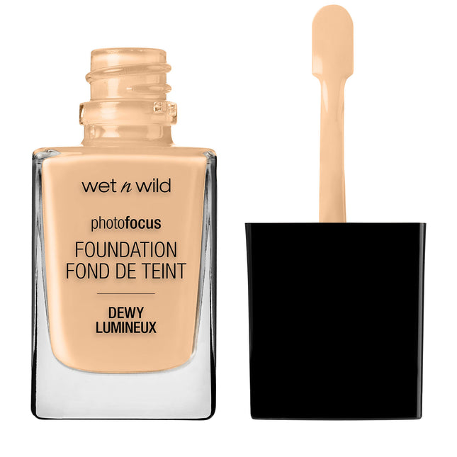 Wet N Wild Photo Focus Dewy Liquid Foundation Makeup, Soft Beige (Packaging May 