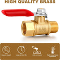 1/4 Inch Valve Npt Air Compressor Brass Heavy Duty Valve Male and Female Shut off Switch 1/4 NPT Thread Pipe Fitting (Male x Female 3PCS)