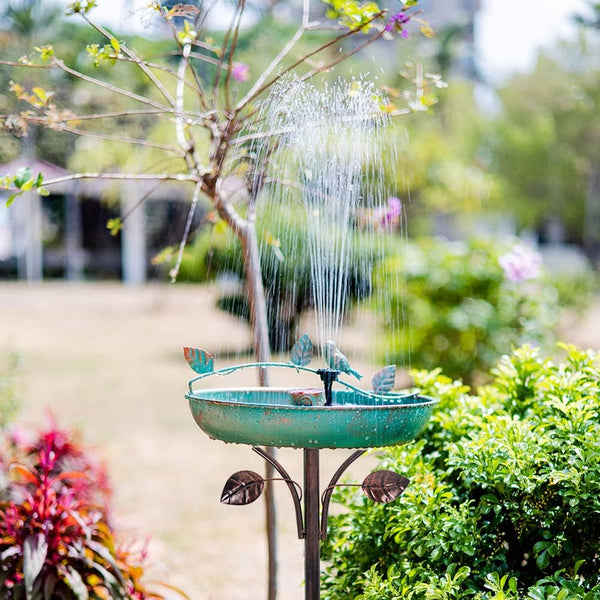 DREAMSOUL 5 Prongs Base Bird Bath with Metal Stake, Garden Bird Bath for Outdoors Tall Bird Bath Cast Iron Freestanding & Lightweight Bird