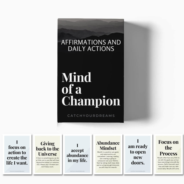 Mind of a Champion - Motivational Cards for Men Affirmations and Action Steps to
