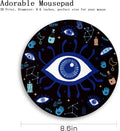 Gctriki Evil Eye Round Mouse Pads for Desk, Cute Small Mousepad for Laptop | Stitched Edge, Non-Slip Rubber Base, Travel, Evil Eye Home Desk Decor