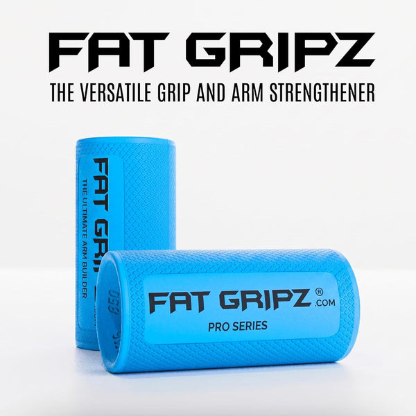 Fat Gripz - Thick Grips - Increased Muscle Fiber Activation - Bigger Arms (4x Men's Health Award Winner) NEW! Blue/Black