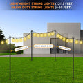 FEED GARDEN String Light Poles for Outside,9.8FT Metal Poles for Outdoor String Lights, Stand Poles for Deck, Garden, Patio, Wedding, Backyard,