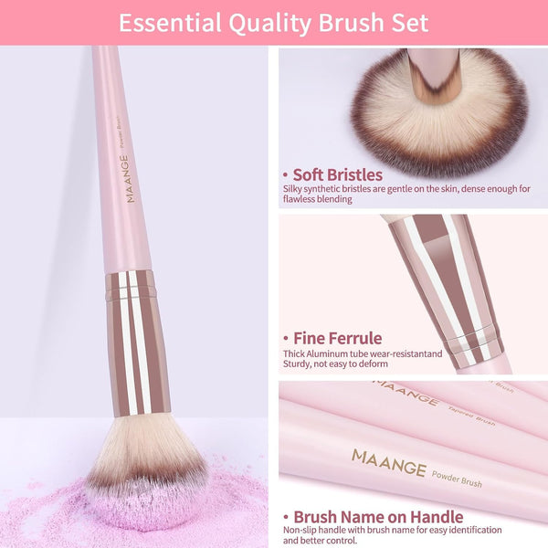 MAANGE 37 Pcs Makeup Brush Set Premium Synthetic Make up Brushes Foundation Eye Shadow Powder Concealers Brushes Set for Beginners Professional