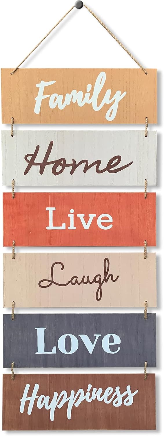 Hanging Wall Décor Sign - Welcome Vertical Wall Art Decorations, Rustic Home Accessories for Living Room, Bedroom, Family, Dining, and Kitchen,