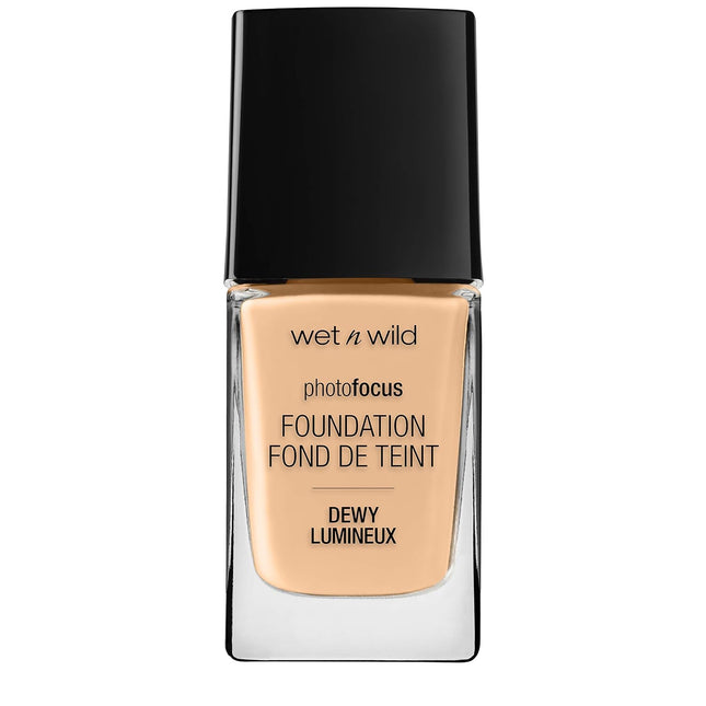 Wet N Wild Photo Focus Dewy Liquid Foundation Makeup, Soft Beige (Packaging May 