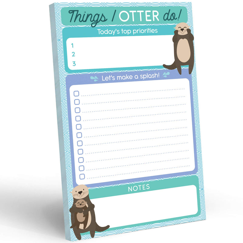 T MARIE Daily to Do List Notepad - 50 Sheets 5.5 X 8.5Ã¢ÂÂ Productivity Task Planner and Habit Tracker Pad - Cute Otter Gift Idea and Office