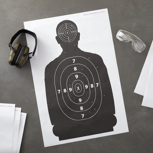 Juvale Shooting Targets Paper Silhouette Style - 17 x 25 in, Black & White, 50 Count - Paper Targets for Shooting Range & Airsoft, BB & Pellet Gun