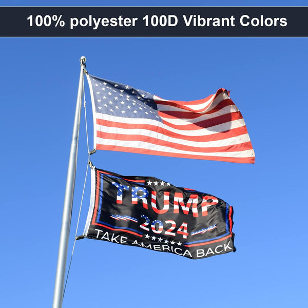 Double-Sided Trump 2024 Flag - Take America Back - 3x5 Foot Indoor Outdoor Decoration Banner With a FREE Sticker - Double-Sided Banner With Vivid