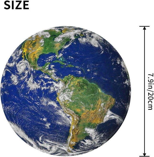 Earth Globe North and South America Map round Mouse Pad, Small Gaming Mousepad w