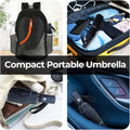 LLanxiry Compact Travel Umbrella, Windproof Automatic Umbrellas for Rain | Small, Portable, Folding, Lightweight, Waterproof, Backpacks, Purses,