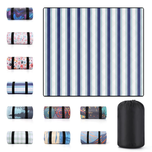 Lightweight Waterproof 60X80'' Picnic Blankets Huge anti Sand Packable Beach Grass Park Matt Fold up Camping Tent Rug for inside Summer Camp