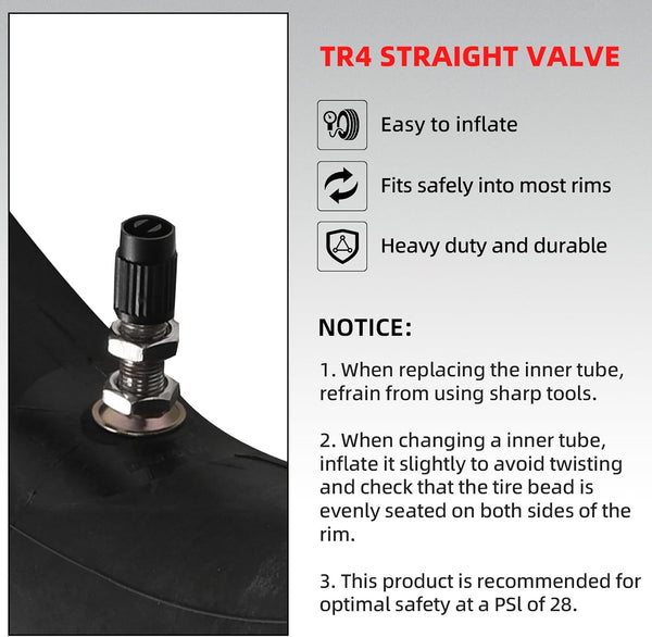 (2 Pack) AR-PRO 2.25/2.50-16” Off-Road Motorcycle Inner Tubes with TR4 Valve Stem - 70/90-16 Motorcycle Tire Replacement Inner Tubes - Compatible
