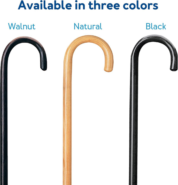 Carex round Handle Wood Cane - Wooden Walking Cane with Rubber Tip - Fashionable, Traditional Style Walking Stick for Men and Women, 36 Inch