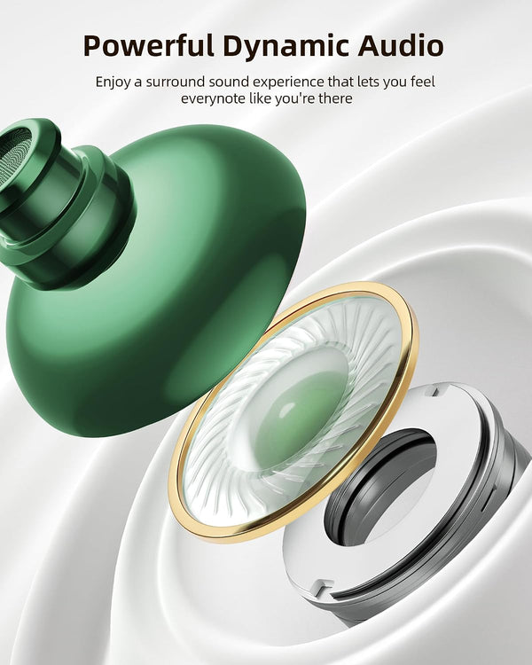 Pocbuds Bluetooth Headphones Wireless Earbuds 80Hrs Playtime Wireless Charging Case Digital Display Sports Ear Buds with Earhook Deep Bass IPX7