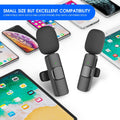 2 Pack Wireless Lavalier Microphone for iPhone iPad, Lapel Mics Plug-Play 2.4G Ultra-Low Delay Built-in Noise Reduction Chip 8H Working Time for
