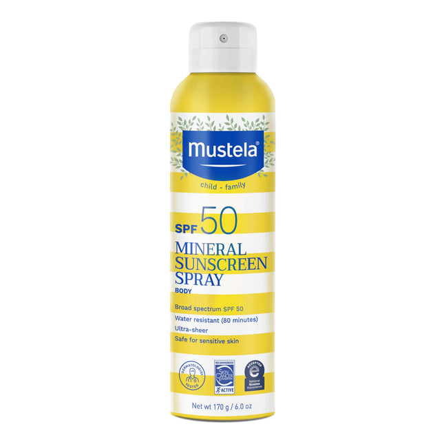 Mustela Baby Mineral Sunscreen Spray SPF 50 Broad Spectrum - Body Sun Spray for 