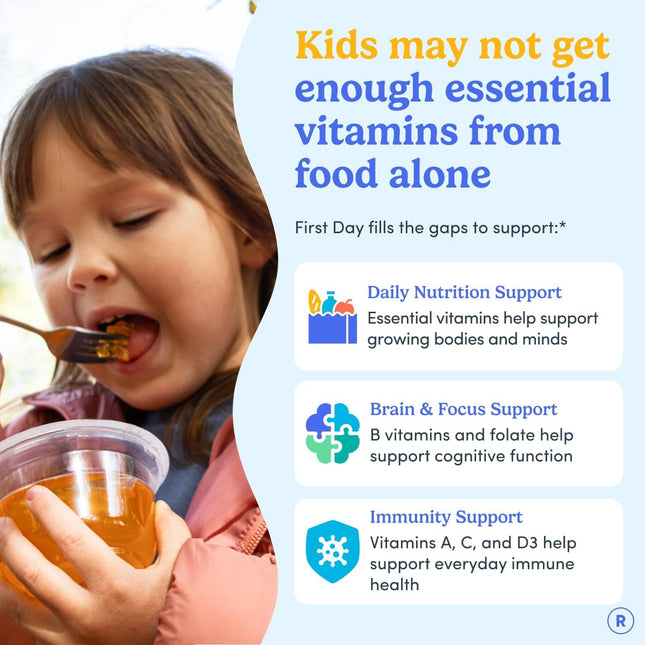 First Day Kids Multivitamin Gummies - Multivitamin for Kids Ages 4+, Delicious S