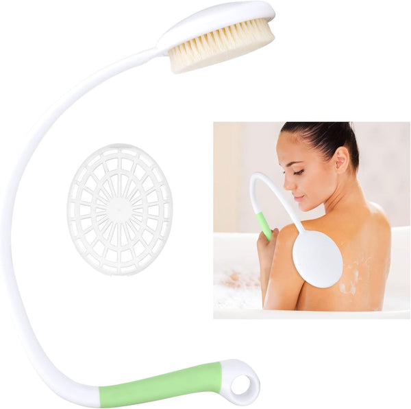27.5â Back Bath Brush with Long Curved Long Handle,Shower Brush with U-Shaped for Cleaning,Body Scrubber for Elderly,Disabled,