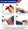 KINGTOP USA Golf Flag 20X14 Inch - Tube Inserted, Dual-Layer 420D Nylon, Double Sided Printing - Standard Putting Green Flags for Backyard