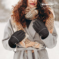 rivmount Winter Gloves with Waterproof/Touchscreen/Warm, Thermal Snow Glove for Cold Weather Running, Ski, Cycling, Women Men Peat Black Medium