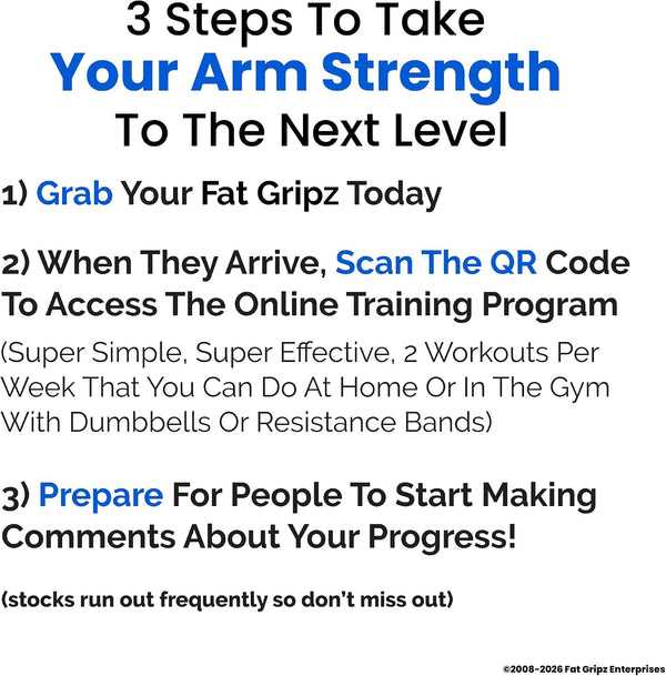 Fat Gripz - Thick Grips - Increased Muscle Fiber Activation - Bigger Arms (4x Men's Health Award Winner) NEW! Blue/Black