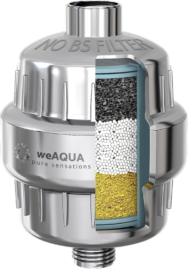 NO BS Heavy Duty Shower Filter with 99% REMOVAL â Shower Filter Head for Hard Water, Chlorine, Fluoride, Heavy Metals,
