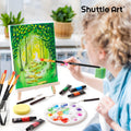 Shuttle Art 54 Pack Acrylic Paint Set, Acrylic Painting Set with 30 Colors Acrylic Paint, Wooden Easel, Painting Canvas, Paint Brushes, Palette,