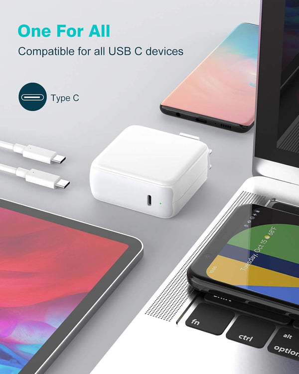 Charger for MacBook Air MacBook Pro 13 14 15 16 inch 2025 2024 2023 2022 2021 2020, M1 M2 M3 M4 Laptop 70W USB C Power Adapter, iPad, LED, 6.6FT