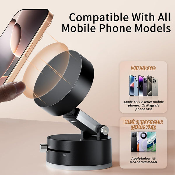 Vacuum Magnetic Phone Holder Updated Suction Cup Phone Mount Foldable Multi-Scenario Application 360° Adjustable Magnetic Phone Holder for
