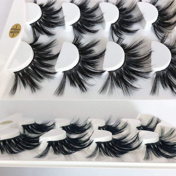 MIKIWI 25mm Lashes, Dramatic 6D Faux Mink Lashes, Fluffy Volume Eyelashes, Thick Crossed Lashes, Long Faux 25mm Mink Lashes (6D4-05) 6D05/25MM