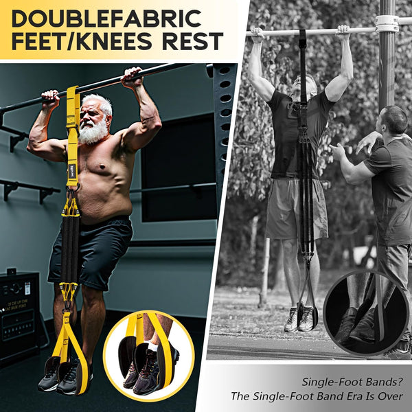 HOXWC Pull Up Assistance Bands, Adjustable Heavy Duty Resistance Band for Pull Up, 3 Pull Up Bands, Comfortable Fabric Feet/Knee Rest, Assistance