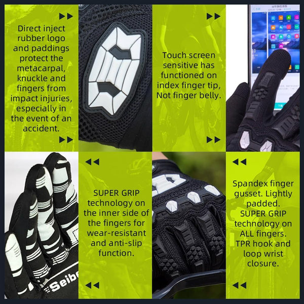 Seibertron Unisex BMX MX ATV MTB Racing Mountain Bike Bicycle Cycling Off-Road/Dirt Bike Gloves Road Racing Motorcycle Motocross Sports Gloves