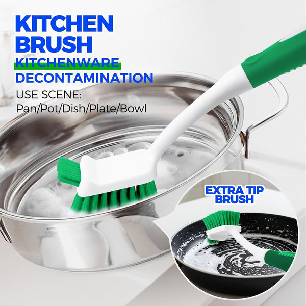 Holikme Cleaning Brush Set for Household Use, Scrub Brush, Kitchen Brush, Tile Lines Brush for Bathroom, Floor, Tub, Shower and Kitchen Surface