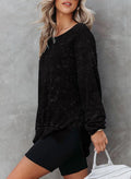 Dokotoo Sweatshirt for Women Oversized Waffle Knit Crewneck Sweatshirts Long Sleeve Side Slits Casual Pullover Tops Small Pink