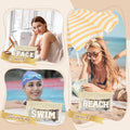 Small Boho Straw Clear Beach Makeup Bags for Women&Girls, Zipper Cosmetic Bag Chenille Varsity Letter Patch Bag, Preppy Cute Toiletry Pouch,