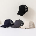 Oversize XXL Baseball Cap, Extra Large High Crown Hat for Big Heads 23.6"-25.6", Adjustable Plain Mesh Back Trucker Hat XX-Large-3X-Large Beige